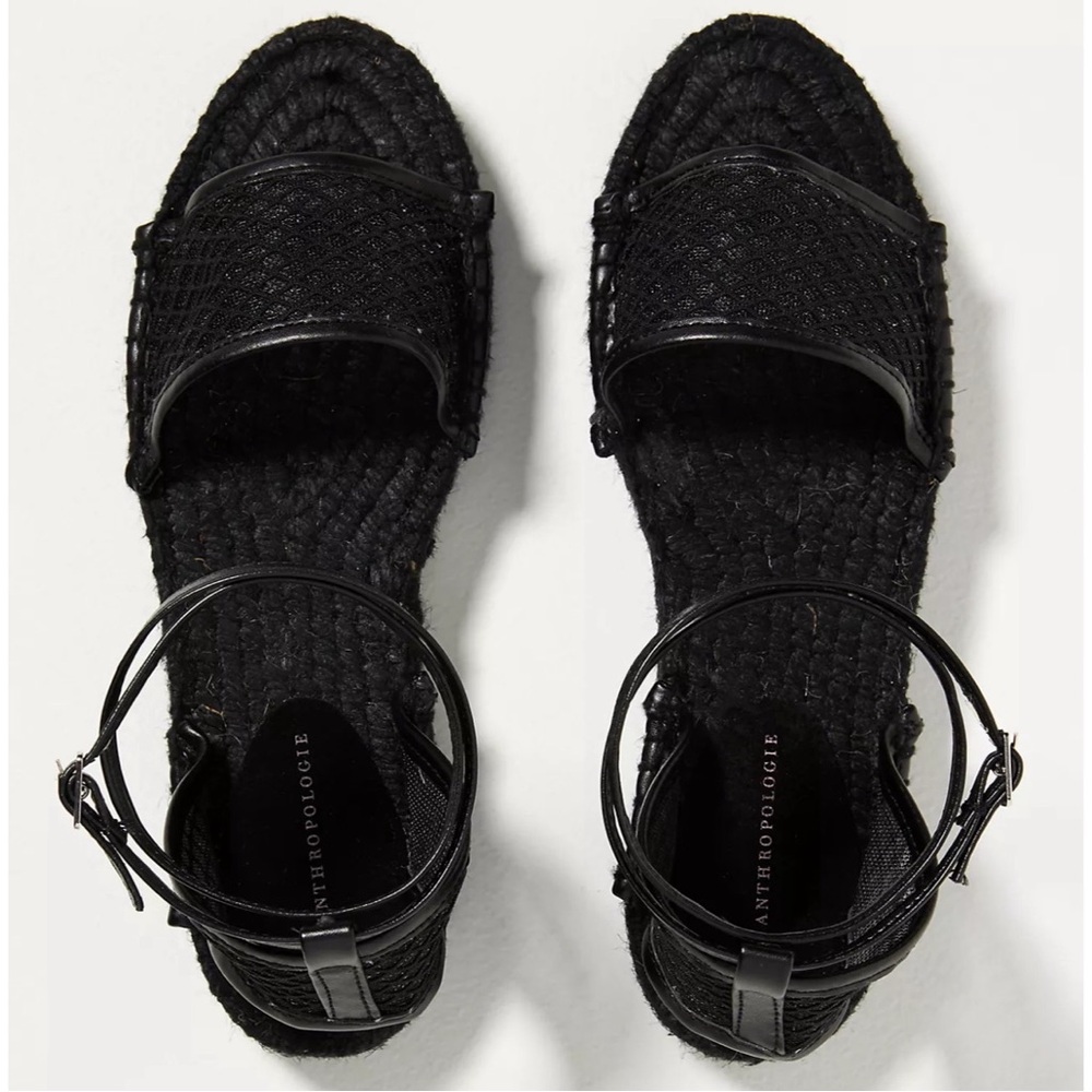 Anthropologie Platform Espadrille Black Sandals NWT Size 9, 10 - Picture 2 of 12